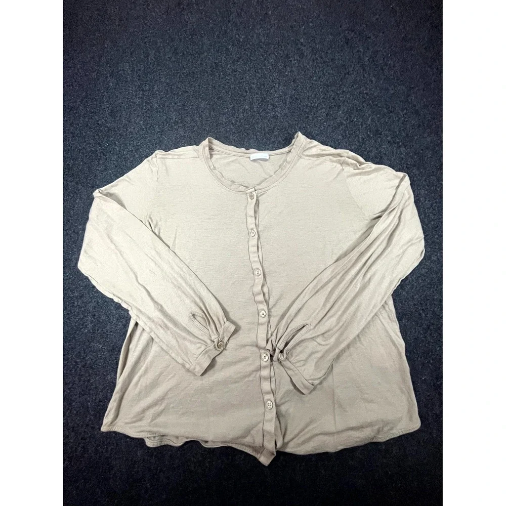 American Vintage Cardigan Women's Medium Taupe Casual Long Sleeve Button Front